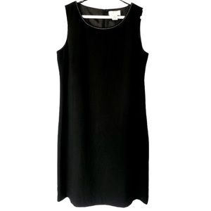 Vintage Mary McFadden Designer Black Sleeveless Sheath Dress Size 14